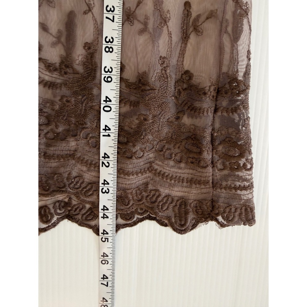 Daytrip Sheer Embroidered Kimono Duster Brown Lace Trim Size S Boho Whimsigoth - Picture 6 of 6